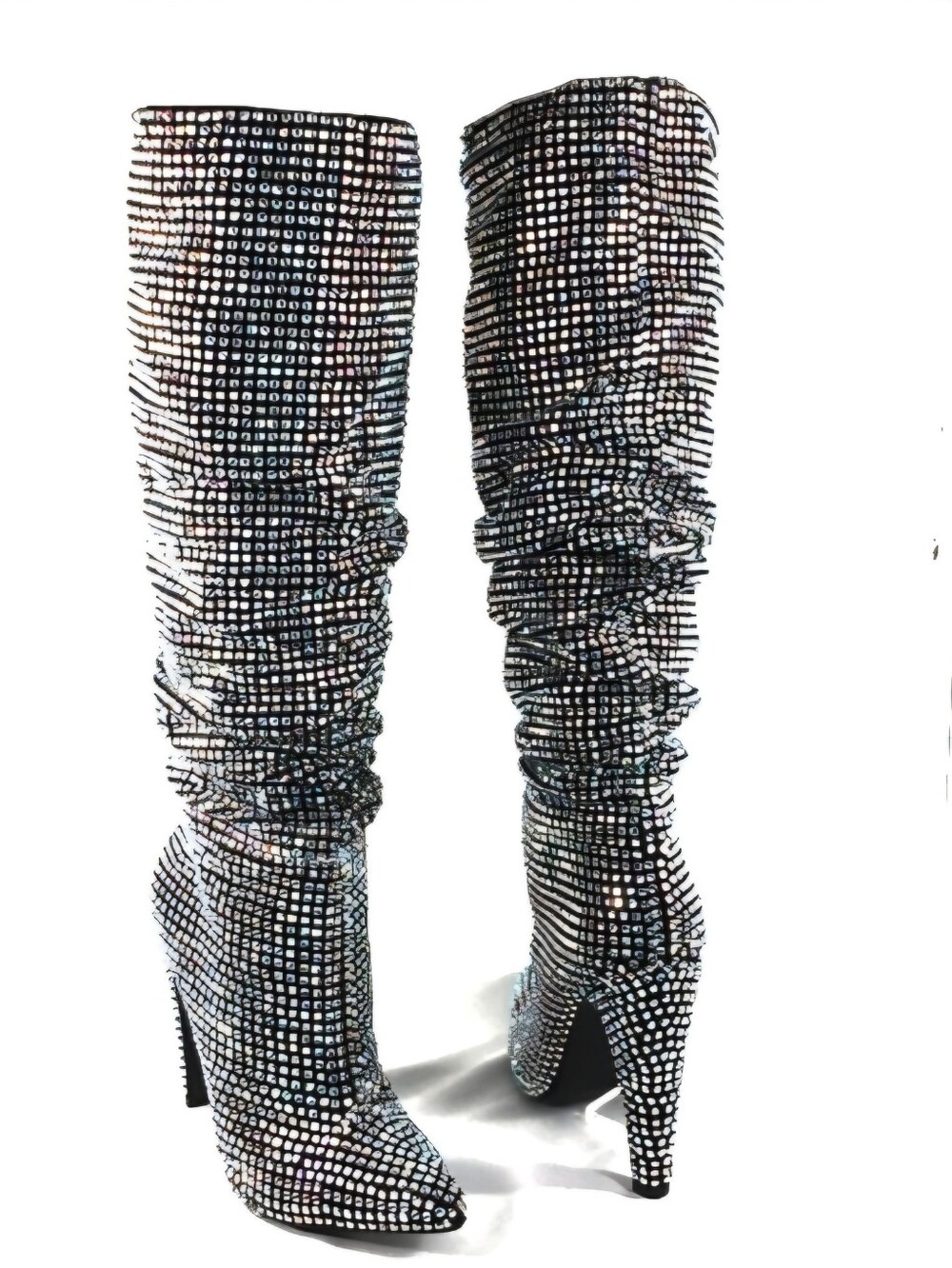 Rare Runway Piece! NIB Steve Madden "Crushing" Rhinestone Slouch Boots - Size 7